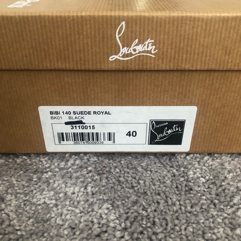 ❌SOLD❌Louboutin BIBI 140mm. Suede. Black. Size 40. - Picture 5 of 12